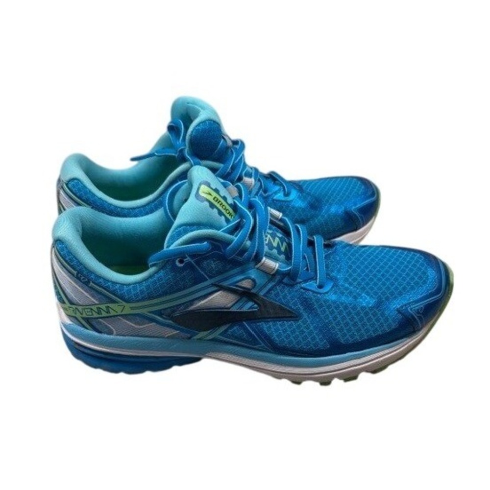 Brooks Ravenna 7 Womens Running Shoes Blue Teal Lime Green Sneakers 9.5 - Picture 3 of 9